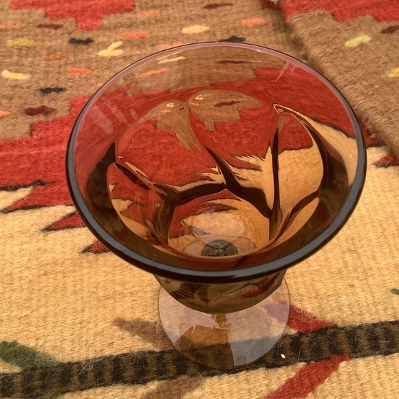 Vintage Set 7 Fostoria Jamestown Stemmed Juice Goblets Glasses Smoked Amber - Picture 4 of 6